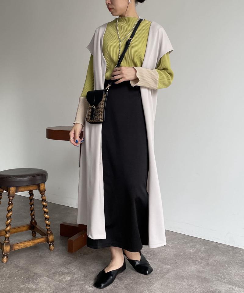 袖先配色プリーツメロープルオーバー