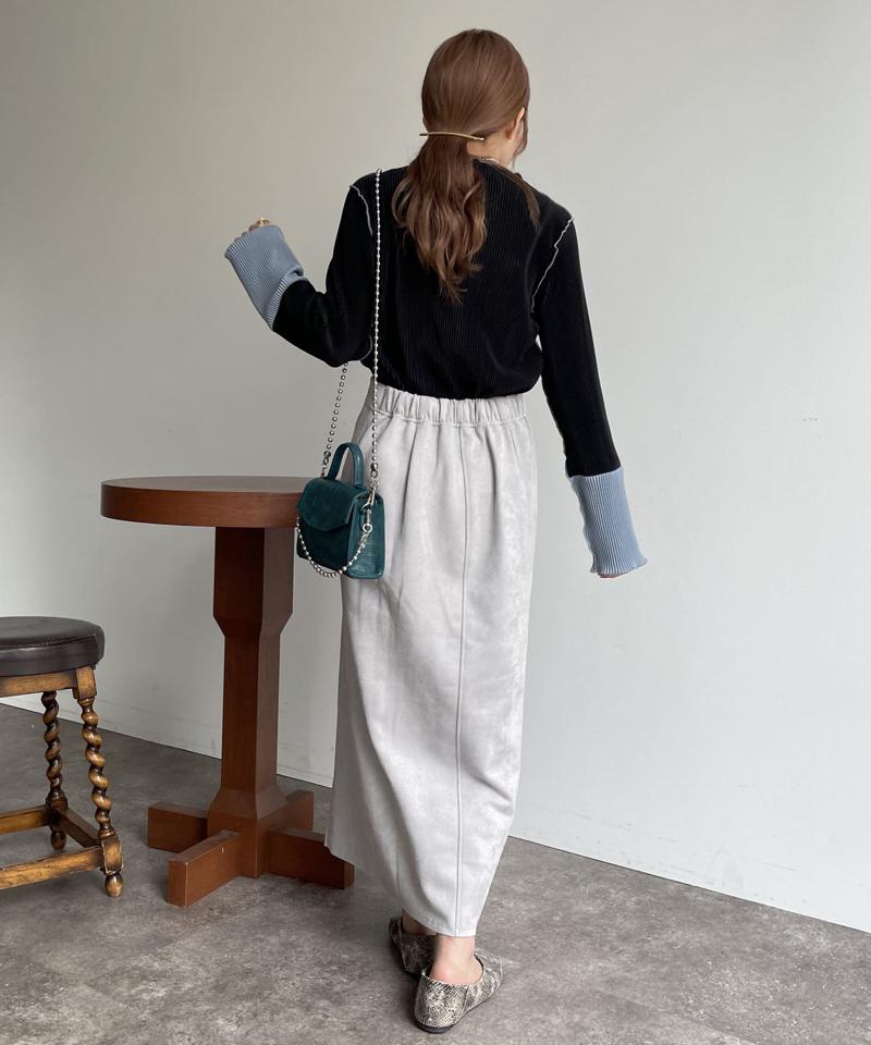 袖先配色プリーツメロープルオーバー