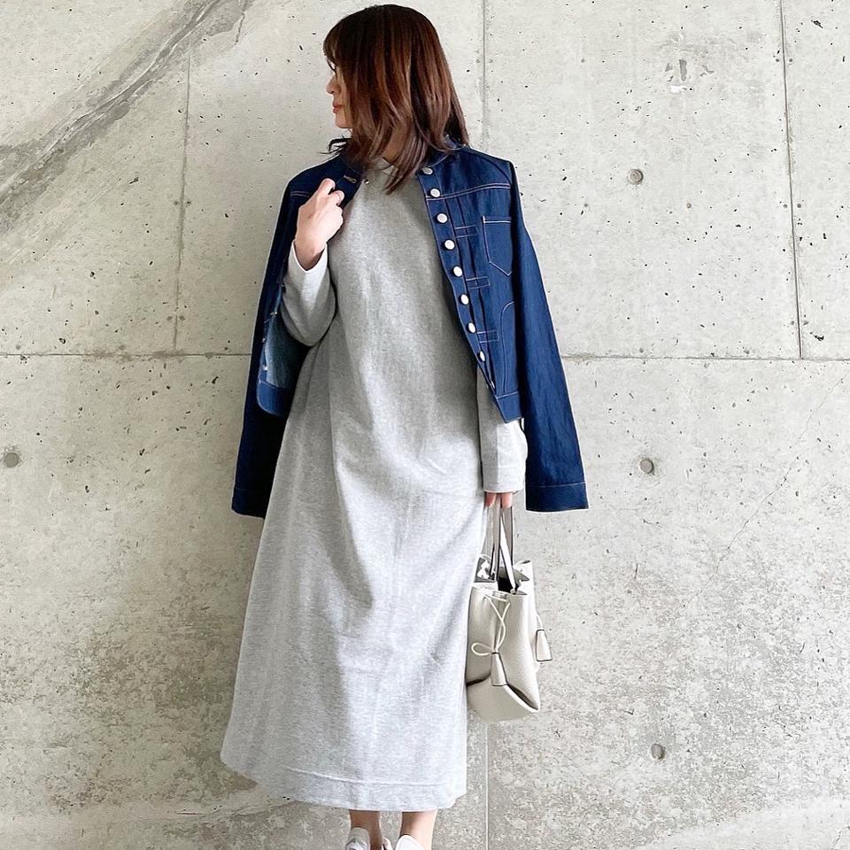Smilelife Maa Real Style リアルスタイル の 送料無料 ワンピース 長袖 春 ロング ポケット付 ロング丈リラックス スウェットワンピース きれいめ 無地 スエット レディース ファッション カジュアル ミディアム トレーナー ワンマイルウェア 可愛い ひざ下 膝下