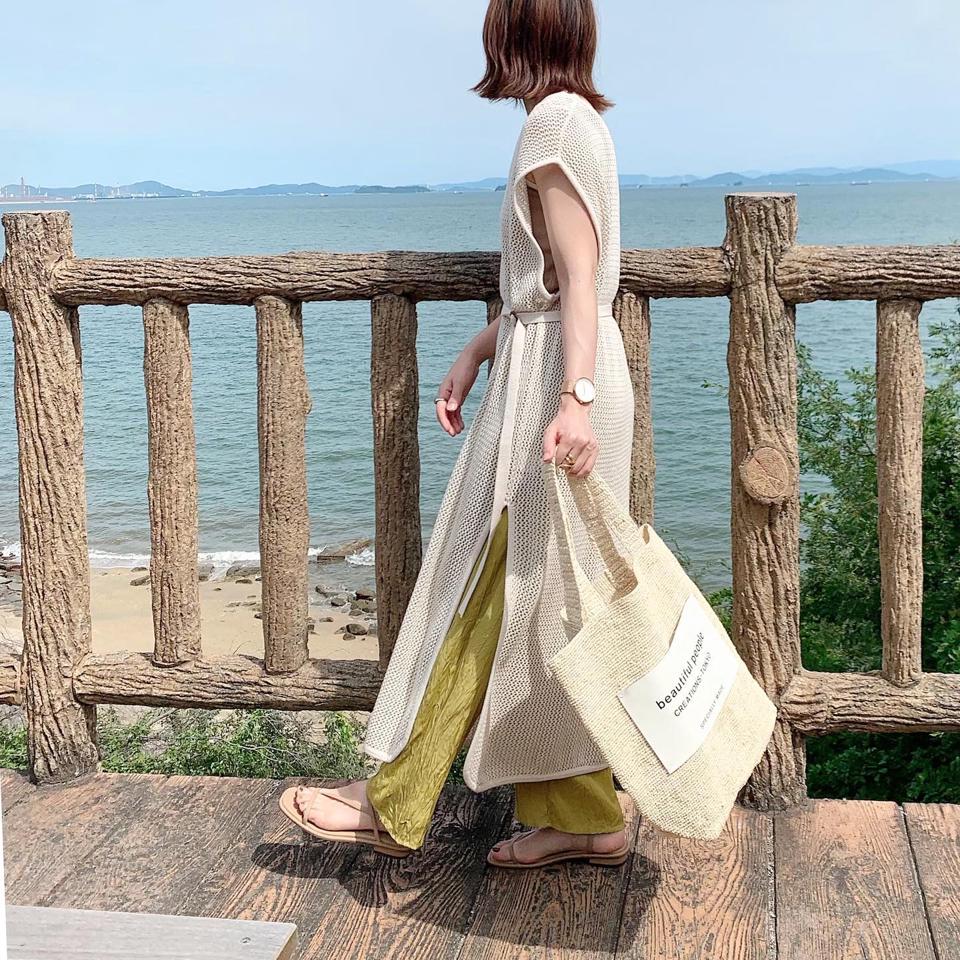 Waaaaammm Tiptop Pocket ティップトッププラスポケット の Tiptop ベルト付きメッシュ編みチュニック Tiptop をあわせたコーディネート Parte